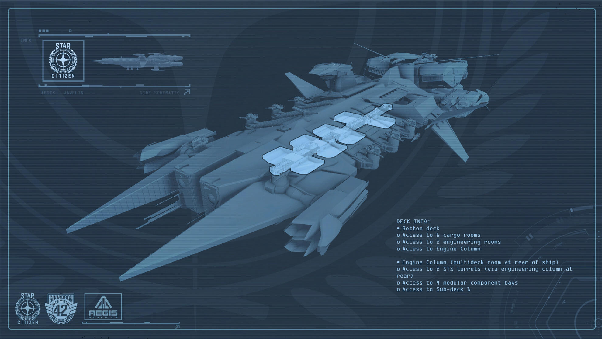 Star Citizen - Aegis Javelin - Pont inférieur