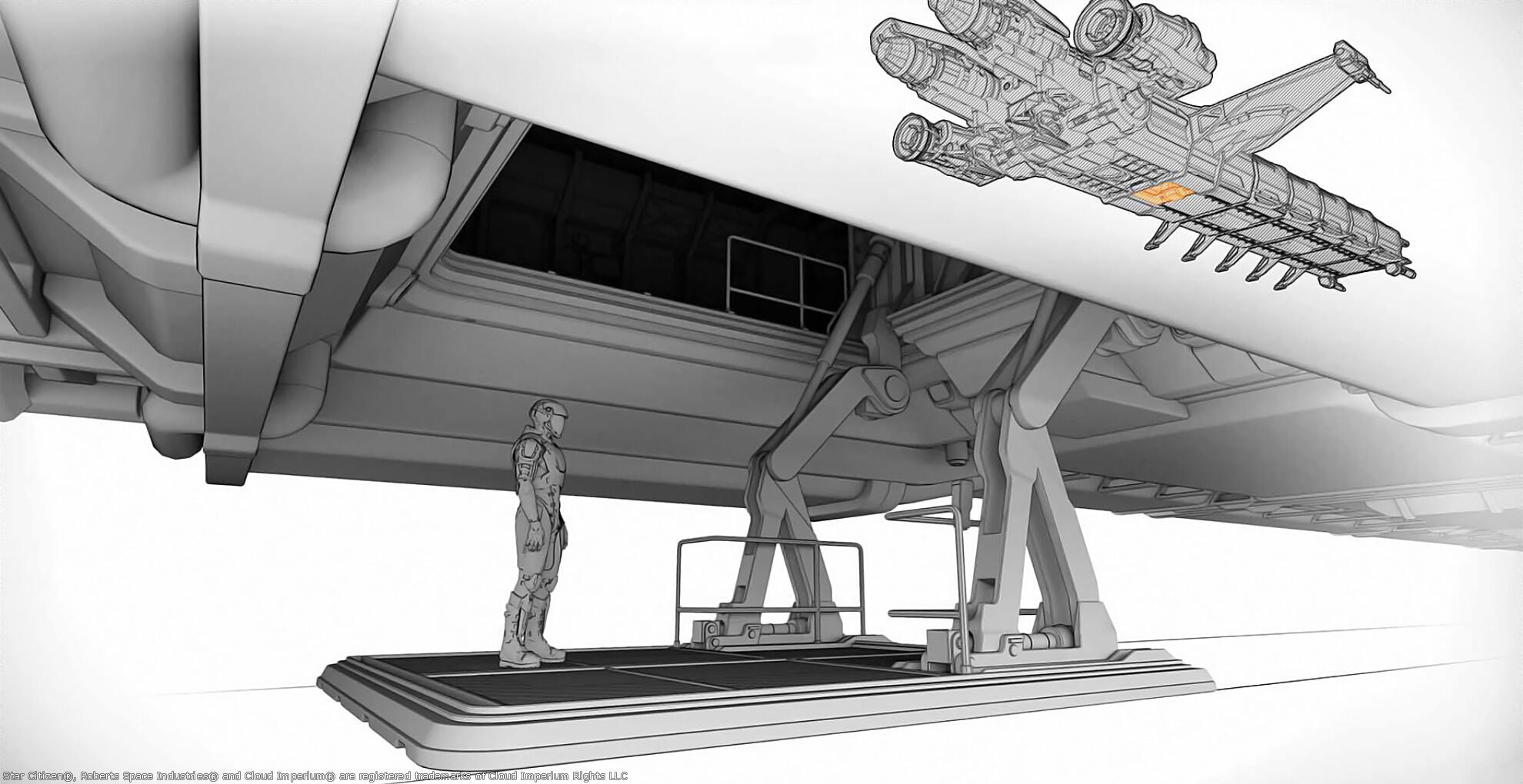 Star Citizen - Elévateur du Caterpillar