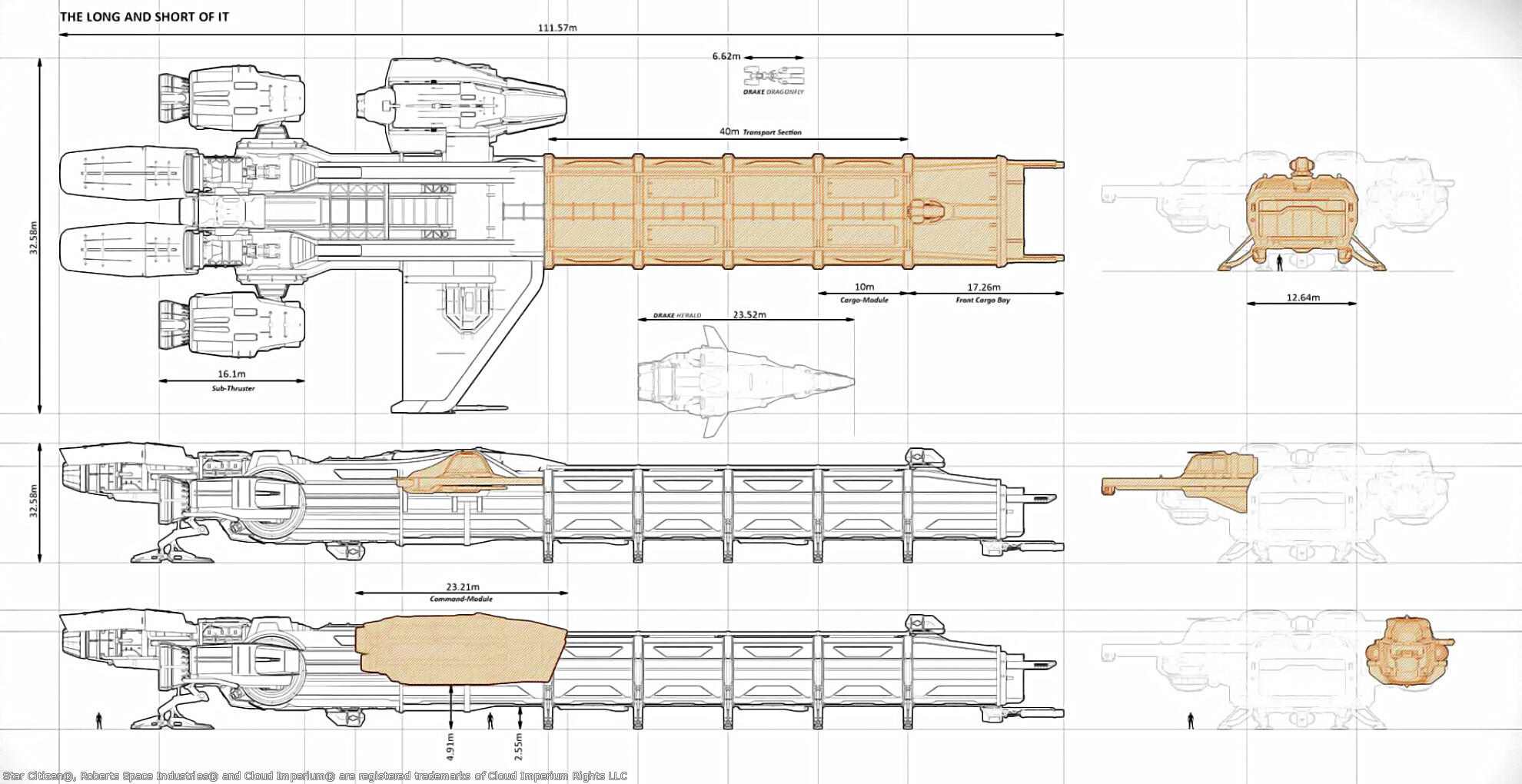 Star Citizen - Dimensions du Caterpillar