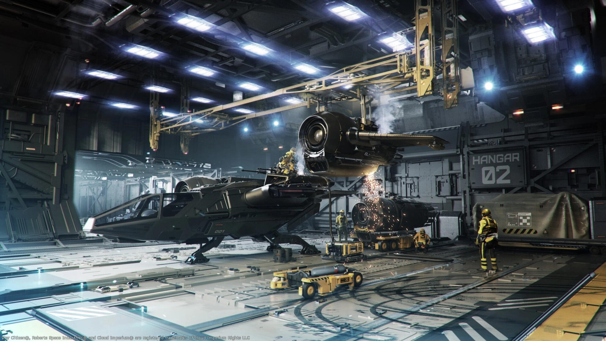 Star Citizen - Drake Buccaneer dans le Hangar d'un Kraken