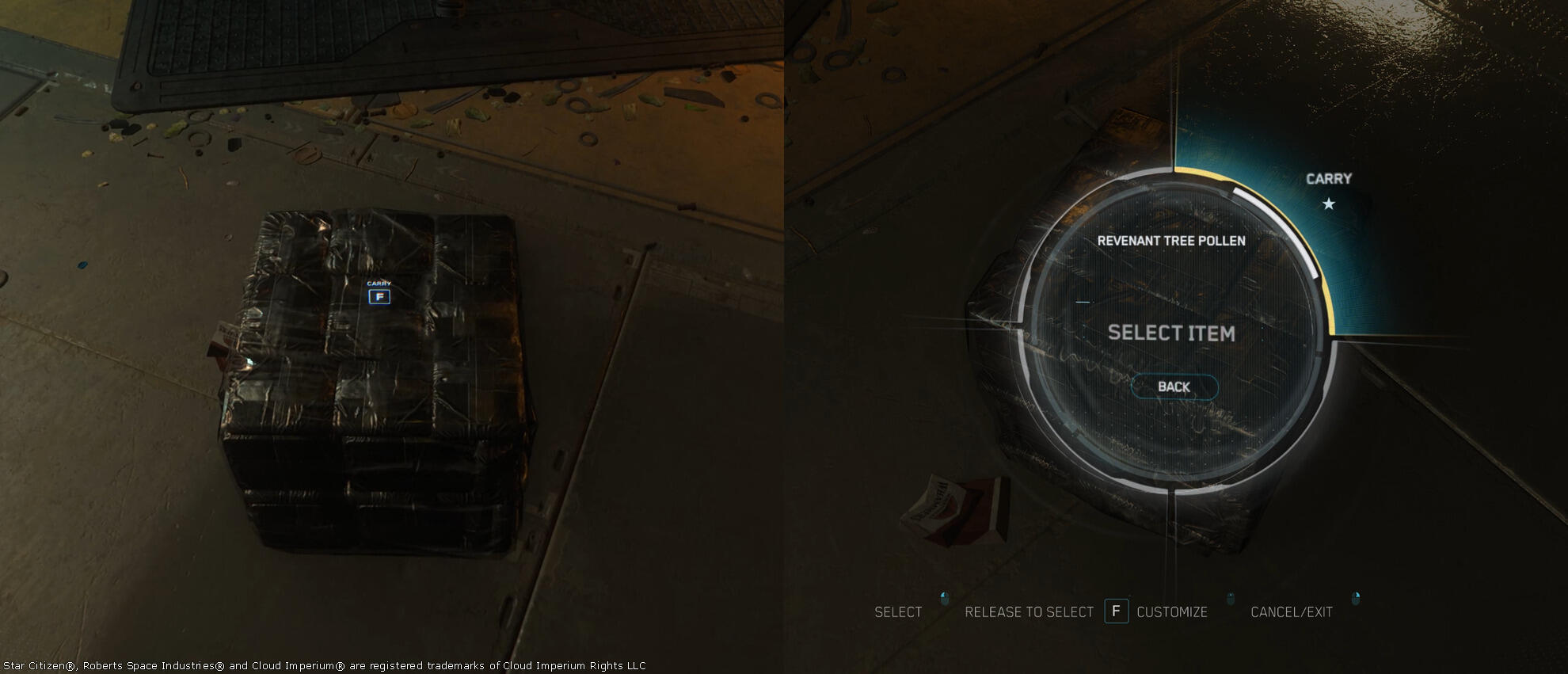 Star Citizen - Star Citizen, Star Citizen, Menu d'Interaction avec un Objet