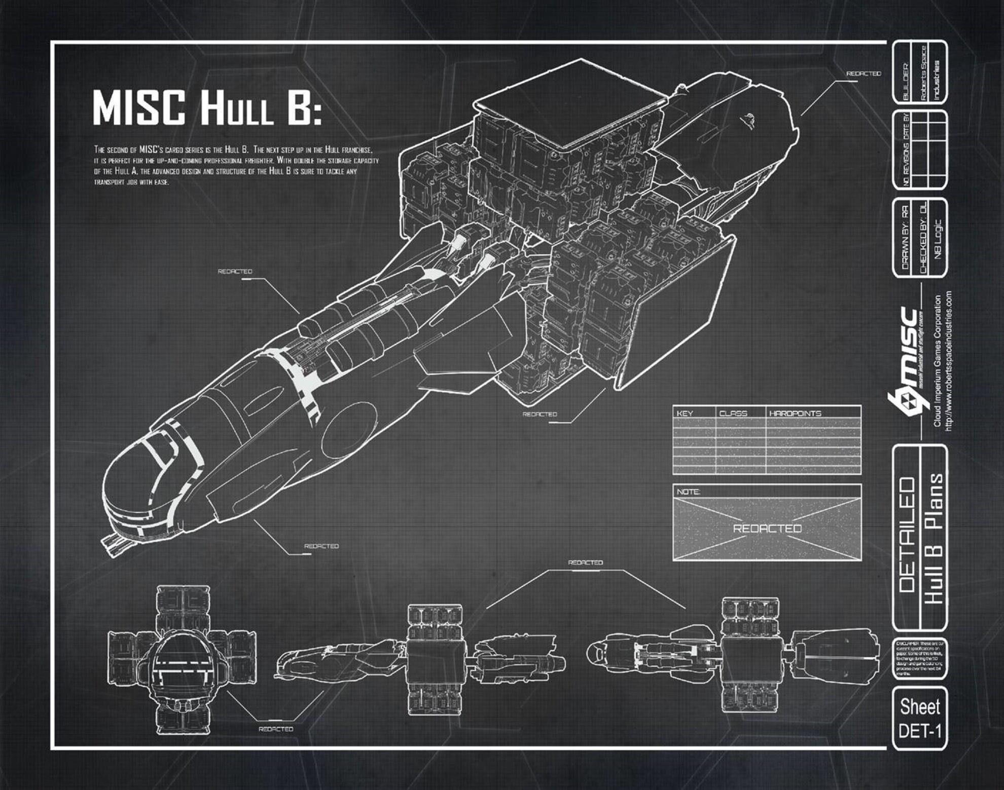 Star Citizen - Blueprint Conceptuel de 2015 du Misc Hull B