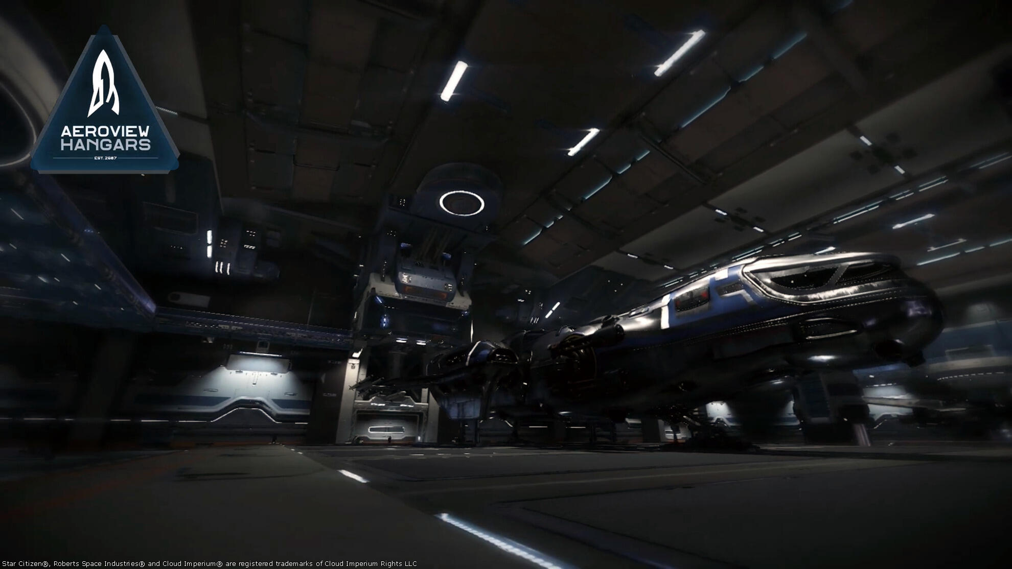 Star Citizen - Visuel de 2014 d'un Hangar Aeroview