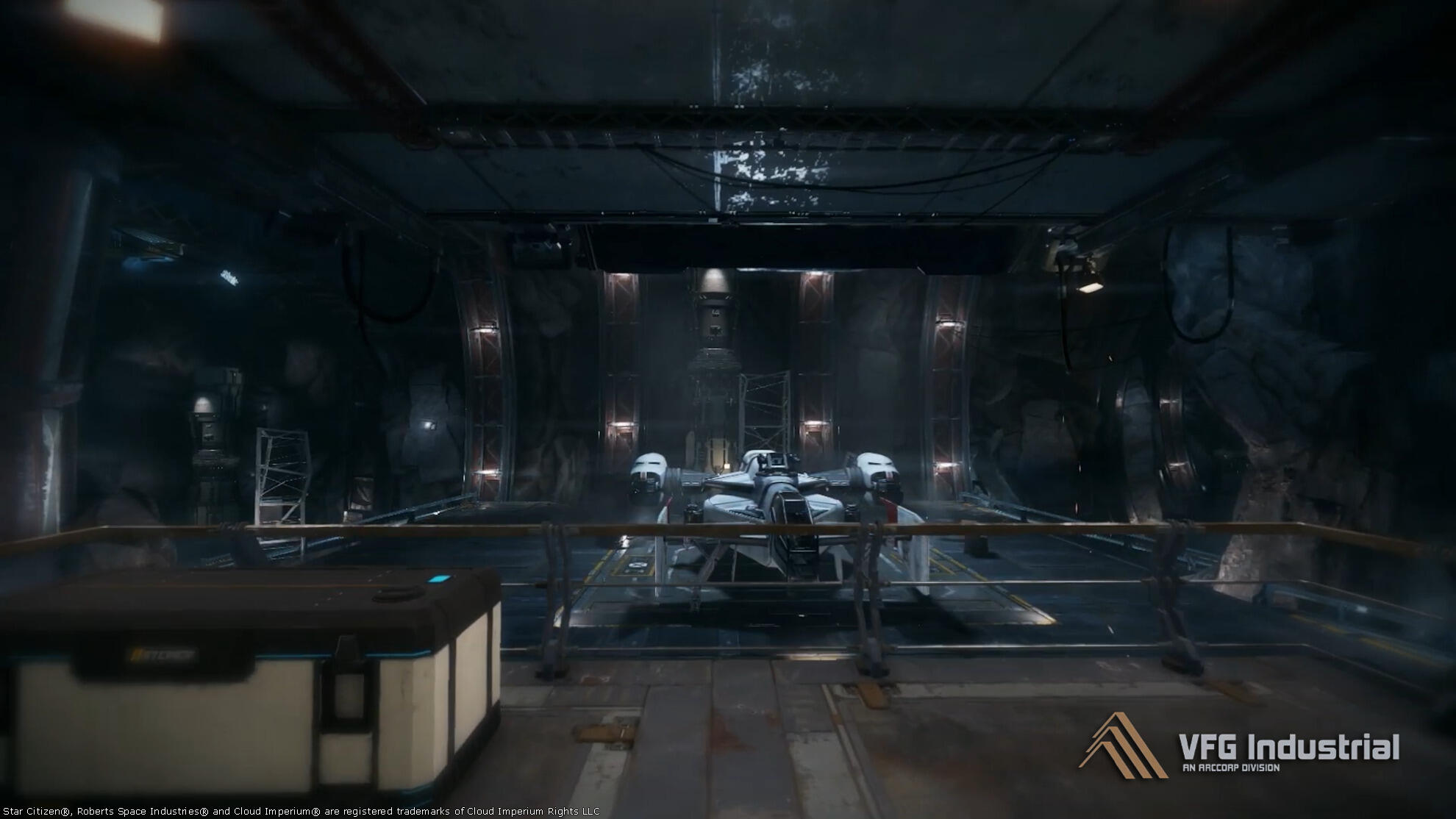 Star Citizen - Visuel de 2014 d'un Hangar VFG Industrial