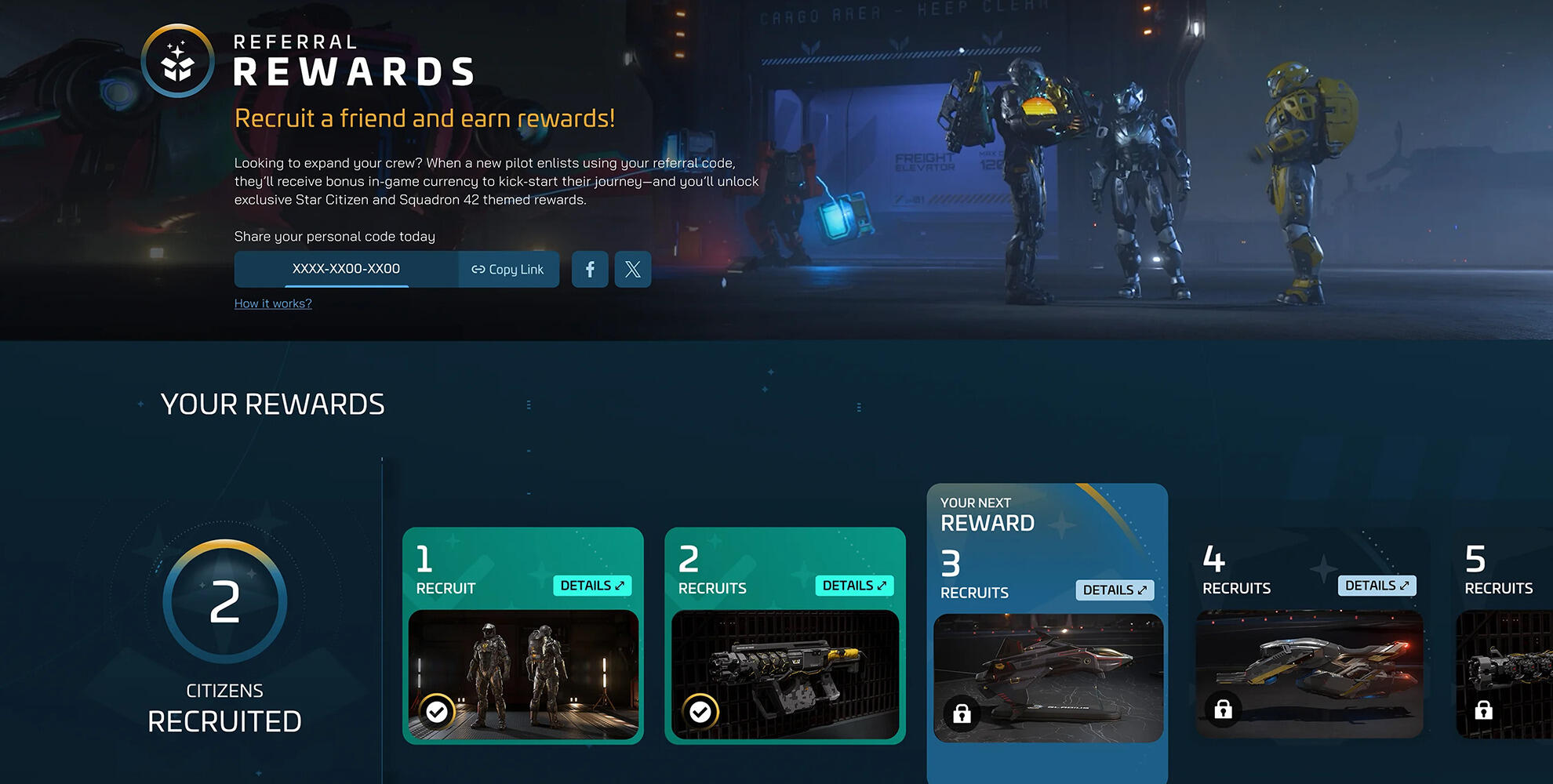Star Citizen - Apperçu des récompenses du programme REFERRAL