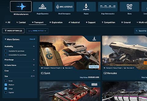 Choisir votre Vaisseau Cargo